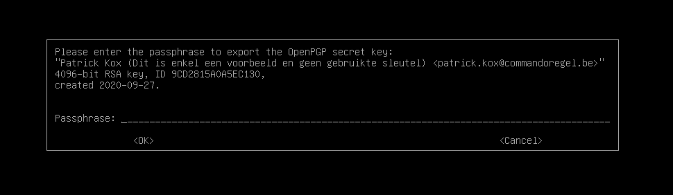 gpg2 --export-secret-keys -a 0A5EC130 > patrick.kox@commandoregel.be.sec.asc