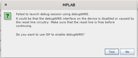 switch to debugWIRE mode